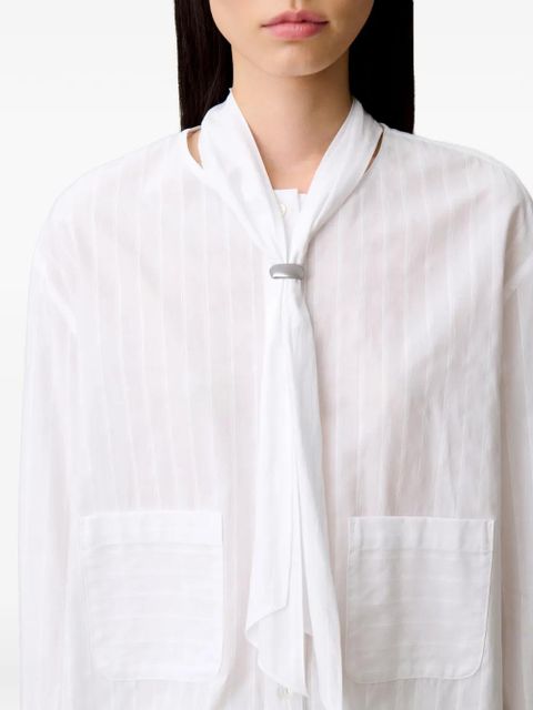 Claudie Pierlot bow-detail pocket shirt - White