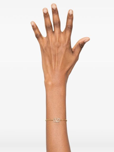 Valentino Garavani stone logo-plaque bracelet - Gold - zdjęcie produktu nr 2