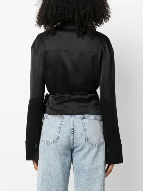 Nanushka Merano wrap shirt - Black