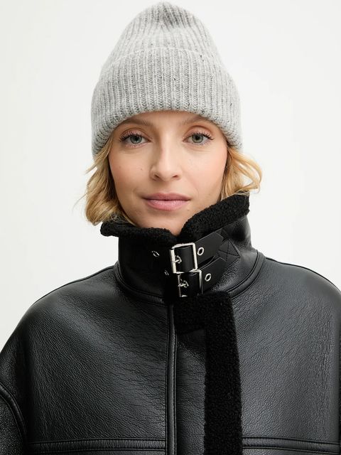 Answear.LAB czapka wełniana kolor szary