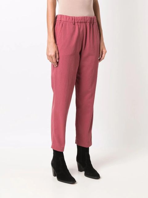 Alysi straight-leg cotton trousers - Red