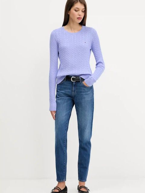 Tommy Jeans sweter bawełniany damski lekki DW0DW22165