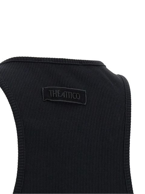 The Attico ribbed feather mini dress - Black