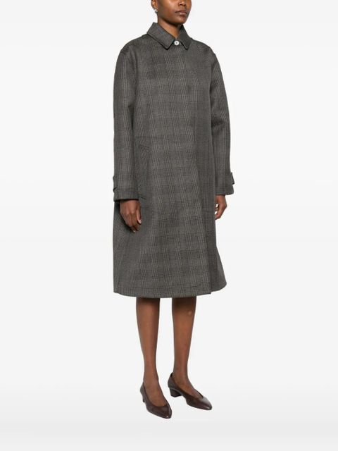 The Row wool-silk check coat - Black