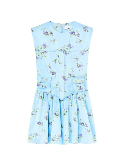 GANNI floral-print mini dress - Blue - zdjęcie produktu nr 1