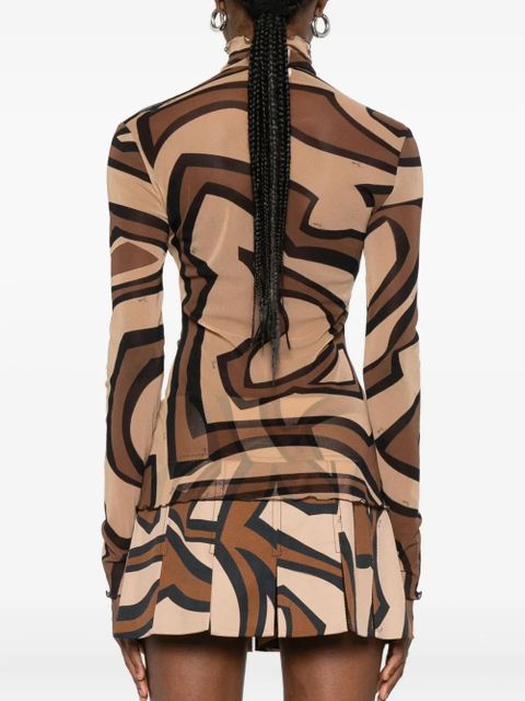 PUCCI Labirinto-print tulle top - Neutrals - zdjęcie produktu nr 2