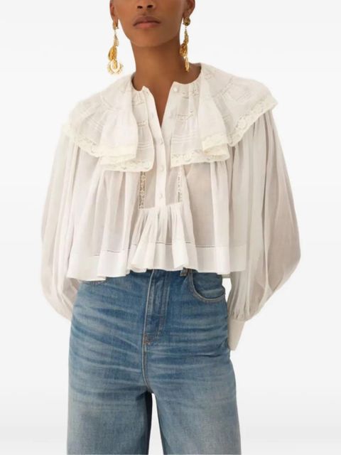 Chloé ruffled lace blouse - White