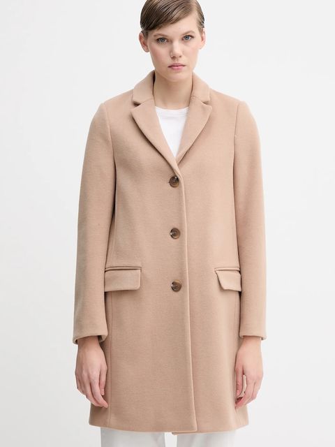 United Colors of Benetton płaszcz z dodatkiem wełny kolor beżowy 2V0PDN062 - zdjęcie produktu nr 1