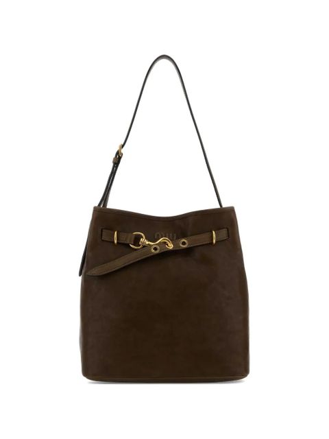 Miu Miu Aventure leather tote bag - Brown - zdjęcie produktu nr 1