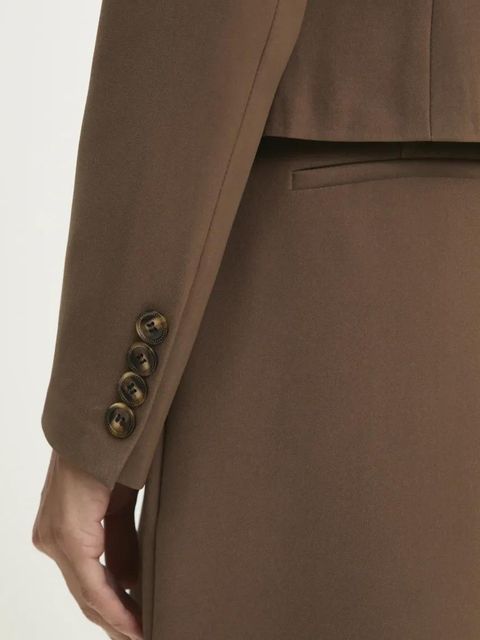 Answear.LAB marynarka kolor brązowy dwurzędowa gładka