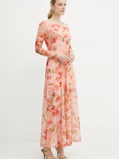 Fracomina sukienka kolor różowy maxi rozkloszowana FS25SD3004W749K9