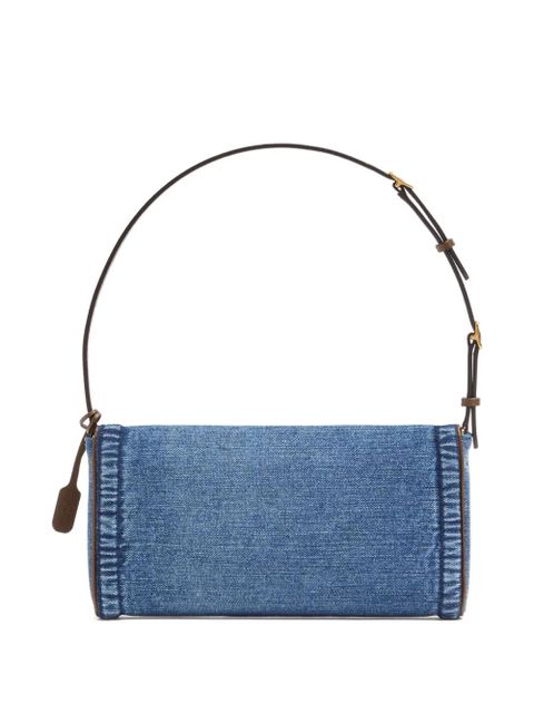 Valentino Garavani small DeVain denim shoulder bag - Blue
