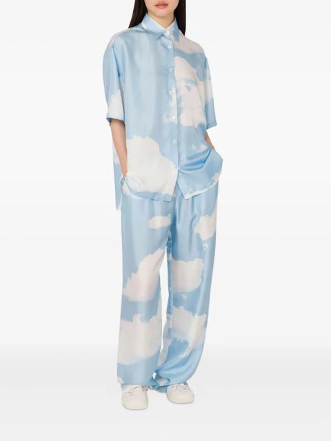 Moschino cloud-print wide-leg trousers - Blue - zdjęcie produktu nr 2