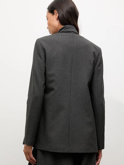 Answear.LAB marynarka kolor szary niezapinana wzorzysta - zdjęcie produktu nr 2