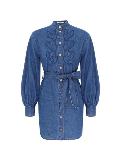 ZIMMERMANN appliqué belted mini dress - Blue - zdjęcie produktu nr 1