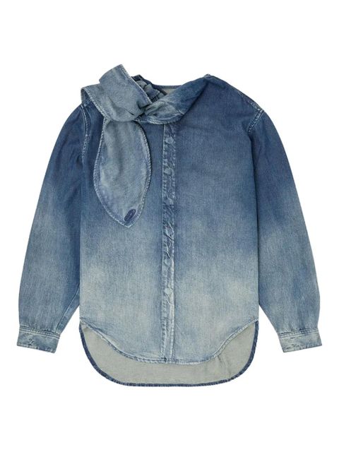 Diesel tie-neck denim blouse - Blue - zdjęcie produktu nr 1
