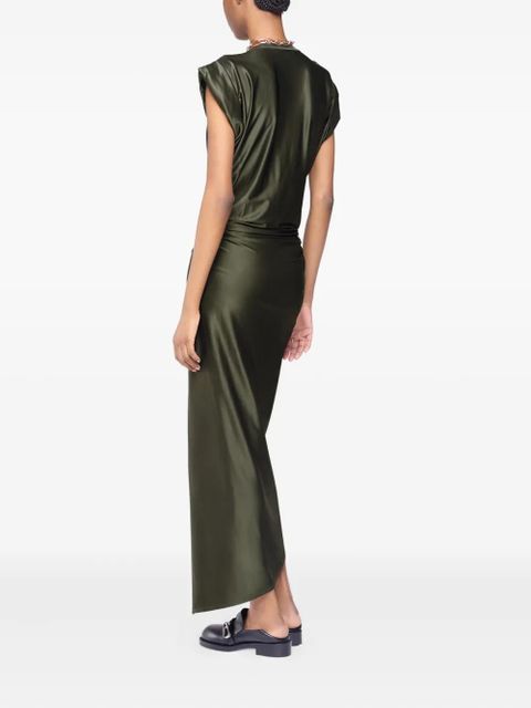 Rabanne draped satin midi dress - Green