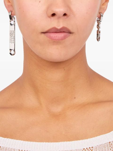 MM6 Maison Margiela numbers-motif drop earrings - Silver - zdjęcie produktu nr 2