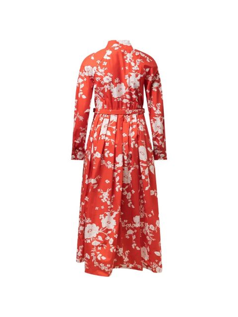 Self-Portrait floral-pattern cotton midi dress - Red - zdjęcie produktu nr 2