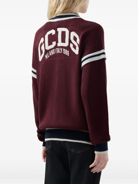 GCDS striped button cardigan - Red