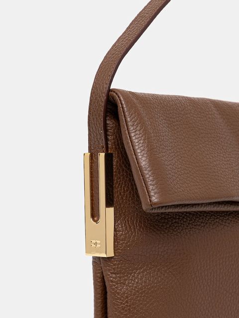 Elisabetta Franchi torebka skórzana kolor brązowy BS48N56E2