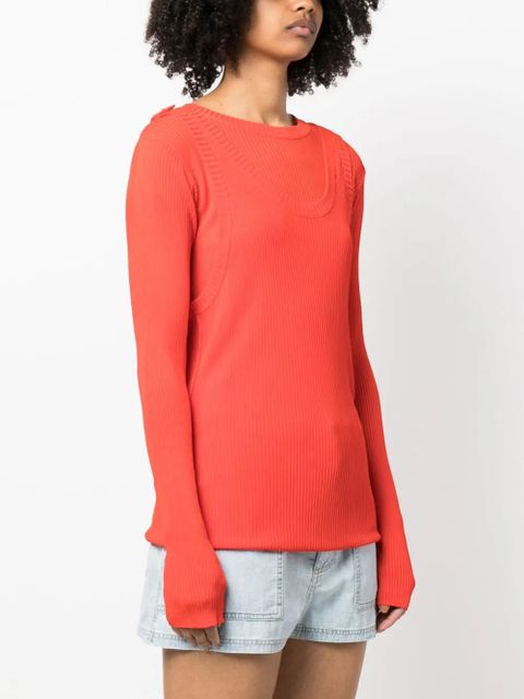 Marni layered-effect ribbed-knit jumper