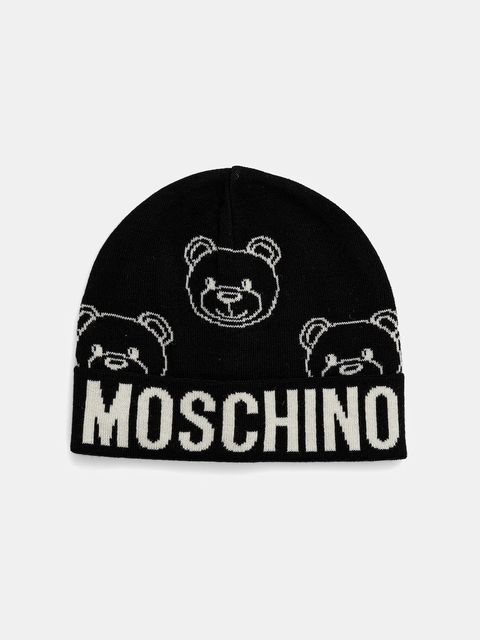 Moschino czapka z wełną kolor czarny M3321 65443 - zdjęcie produktu nr 1