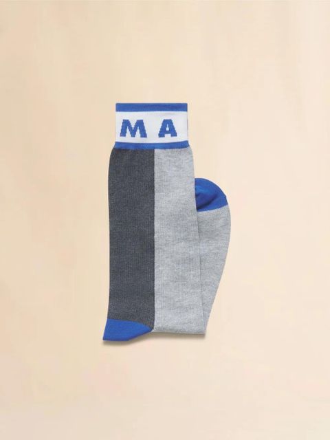 Marni intarsia-knit logo socks - Grey - zdjęcie produktu nr 2