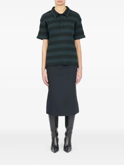 MM6 Maison Margiela striped polo top - Black - zdjęcie produktu nr 2