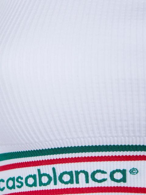 Casablanca ribbed striped top - White