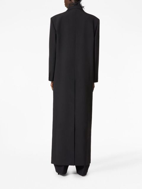 Valentino Garavani embroidered wool coat - Black