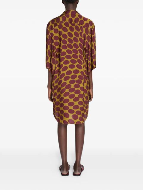 DRIES VAN NOTEN spot-print shirt dress - Yellow