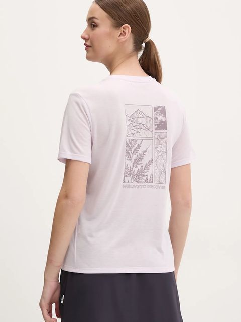 Jack Wolfskin t-shirt sportowy Vonnan Graphic kolor fioletowy A63953 - zdjęcie produktu nr 2