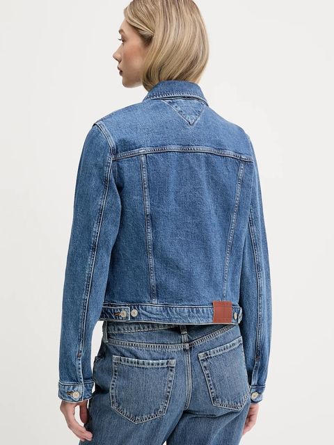 Tommy Jeans kurtka jeansowa kolor niebieski przejściowa DW0DW21414