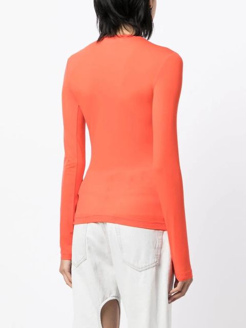 Off-White logo-print long-sleeve top - Orange