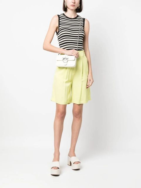 PINKO Love Birds leather crossbody bag - White