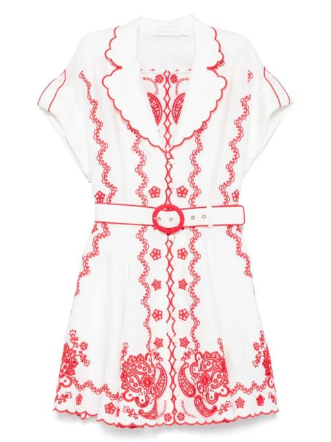 ZIMMERMANN Lucky Embroidered mini dress - White - zdjęcie produktu nr 1