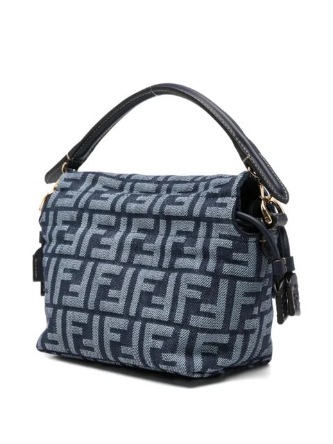 FENDI Mamma Baguette signature pattern clutch bag - Blue