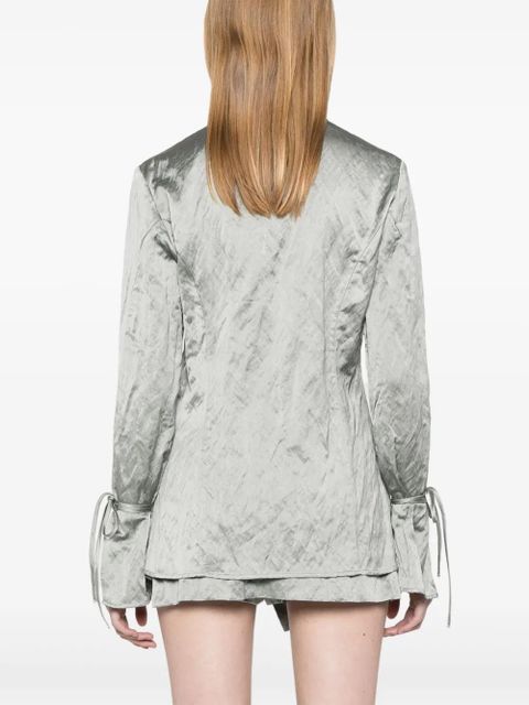 Blumarine crinkled-satin shirt - Grey