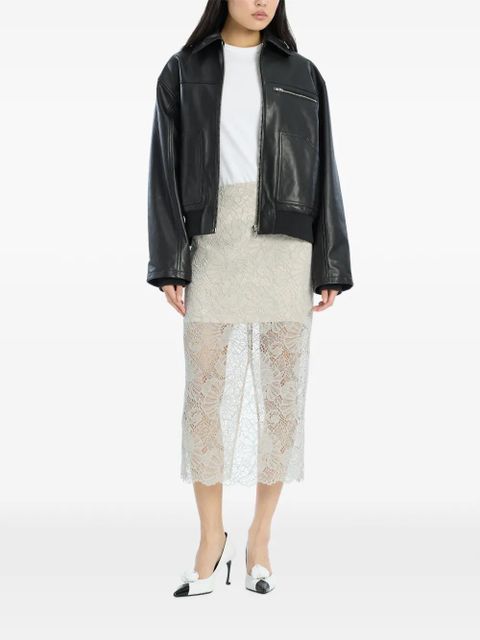 ROTATE BIRGER CHRISTENSEN zip leather bomber jacket - Black - zdjęcie produktu nr 2