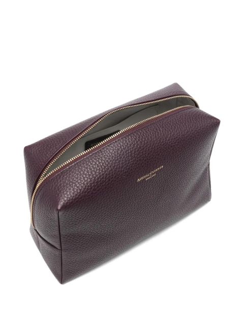 Aspinal Of London logo-print make up bag - Purple