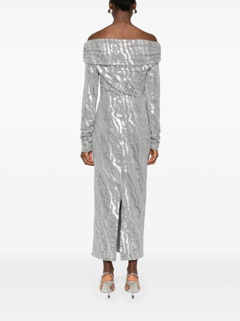 ROTATE BIRGER CHRISTENSEN sequinned midi dress - Grey - zdjęcie produktu nr 2