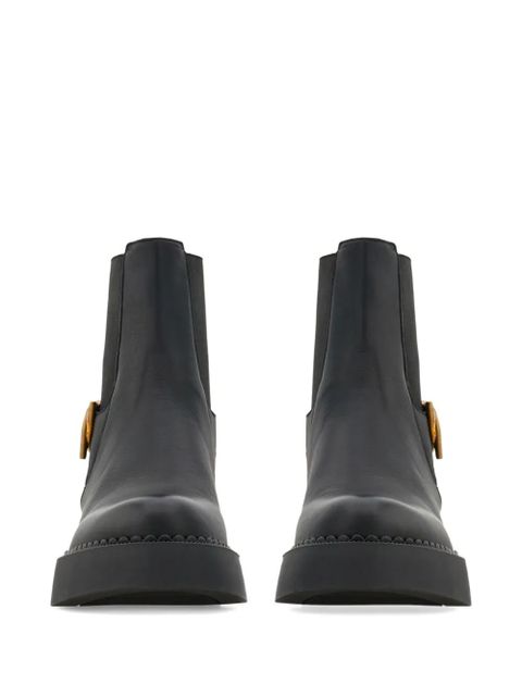 Ferragamo Gancini-embellished ankle boots - Black