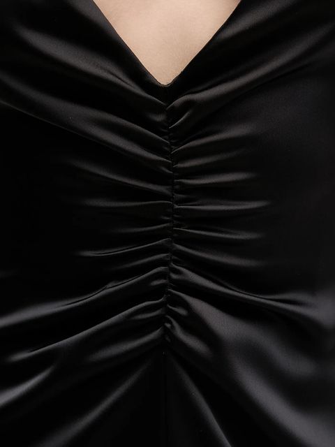 HUGO sukienka kolor czarny maxi rozkloszowana 50546784