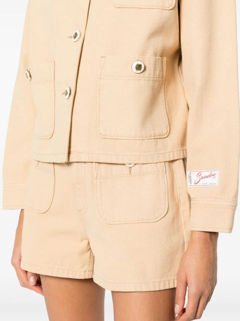 SANDRO pocket cotton jacket - Neutrals