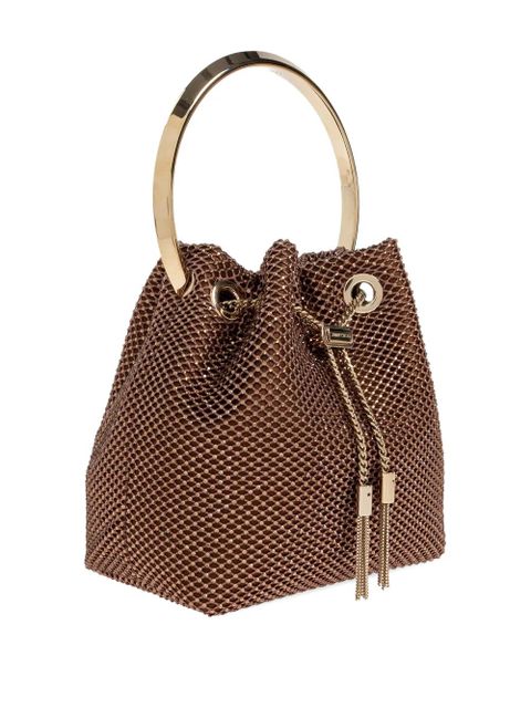 Jimmy Choo Bon Bon shimmering-mesh handbag - Brown - zdjęcie produktu nr 2