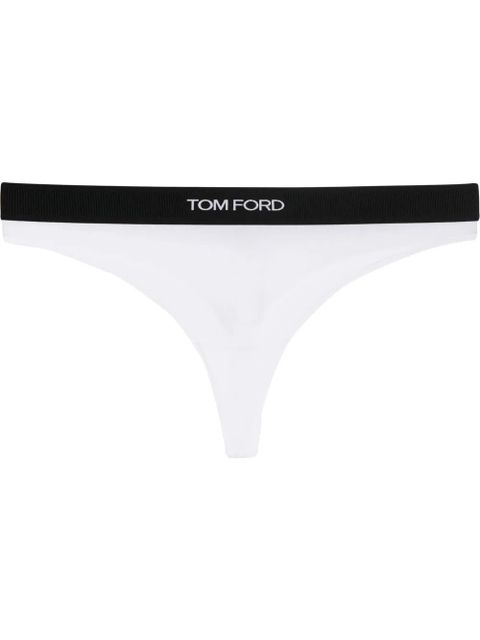 TOM FORD logo-waistband thong - White - zdjęcie produktu nr 1