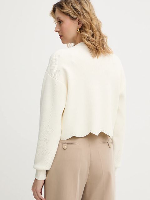 Twinset sweter z domieszką wełny damski kolor beżowy 252TT3210