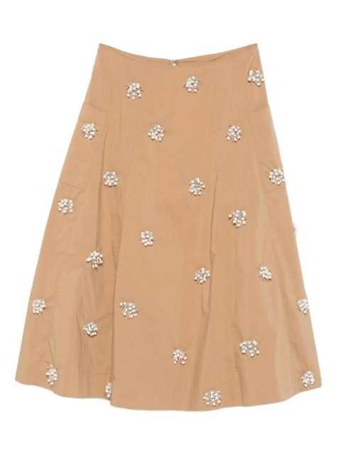 Simkhai crystal-embellished midi skirt - Brown - zdjęcie produktu nr 1
