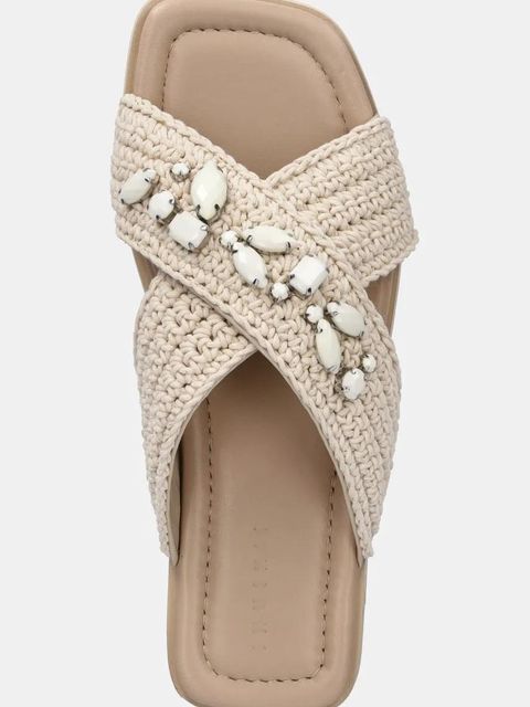 Inuikii klapki Woven Crossed Stones damskie kolor beżowy 1004.003.0611.100 / 70104-369